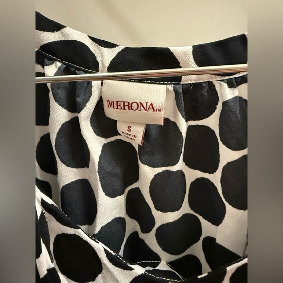 Merona Black & White Polka Dot Sleeveless Blouse Size S - Picture 3 of 6